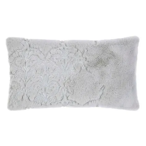 Abby Embroidered Faux Fur Cushion