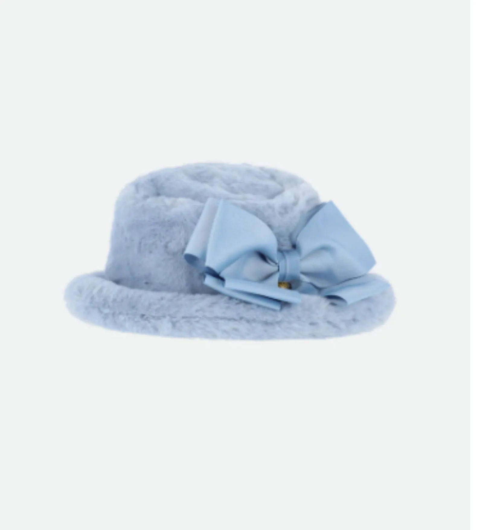 Angel's Face Misty Blue Maura Faux Fur Bucket Hat