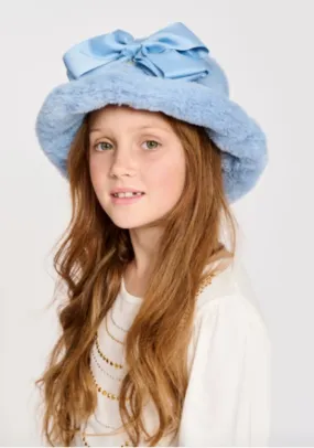 Angel's Face Misty Blue Maura Faux Fur Bucket Hat