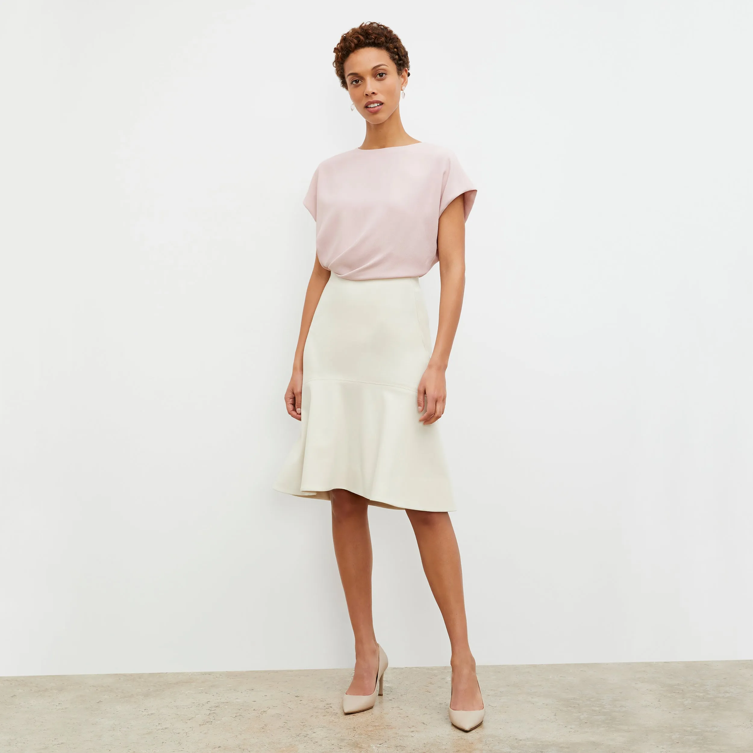 Astor Skirt - Washable Ponte :: Pearl