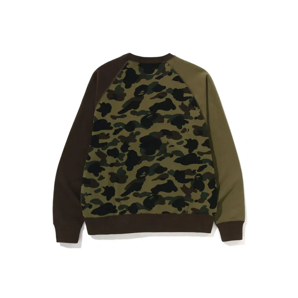 Bape 1ST Camo Crazy Relaxed Fit Crewneck Green 001SWJ301010MGRN