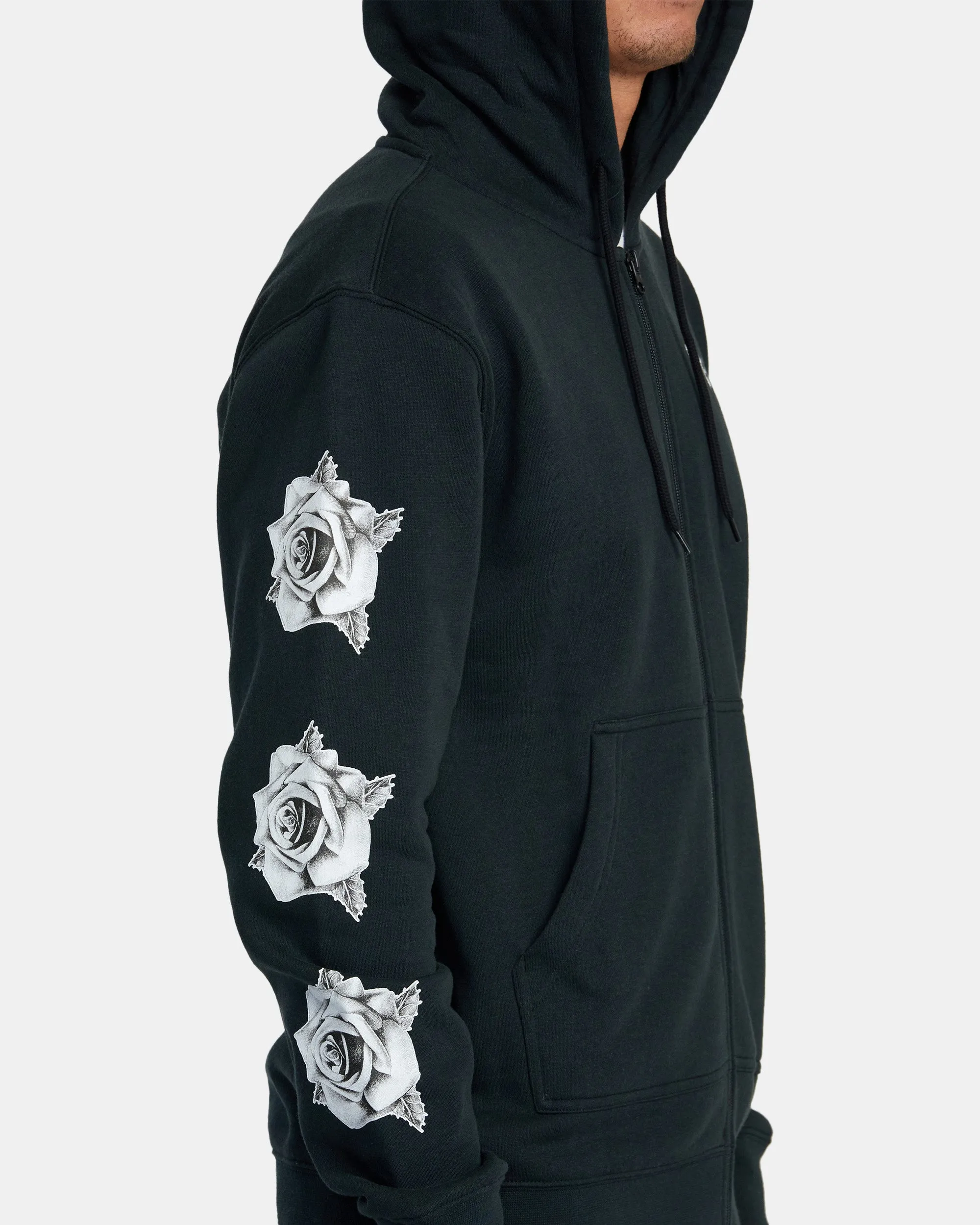 Benjamin Jeanjean Bouquet Zip-Up Hoodie - Black