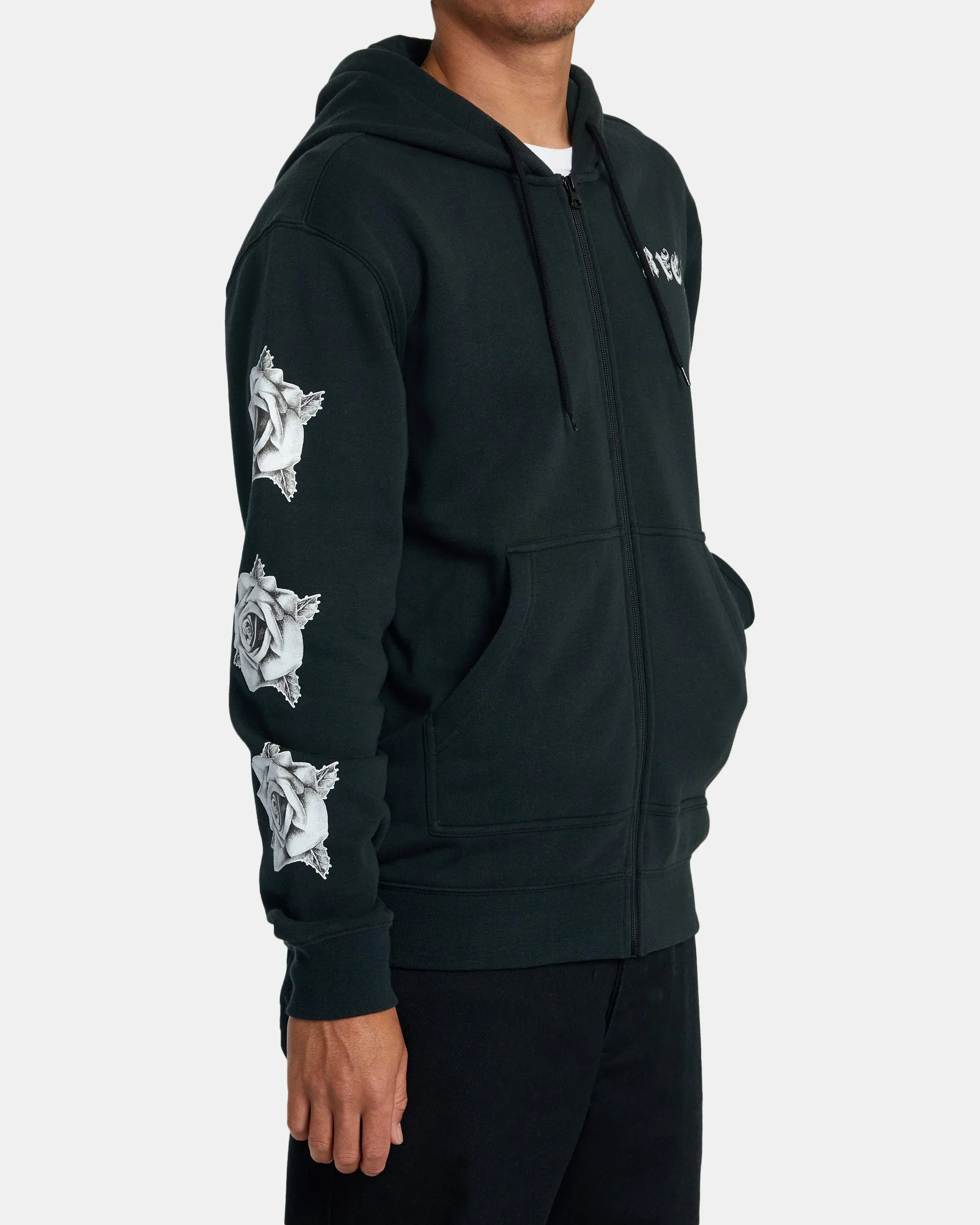 Benjamin Jeanjean Bouquet Zip-Up Hoodie - Black