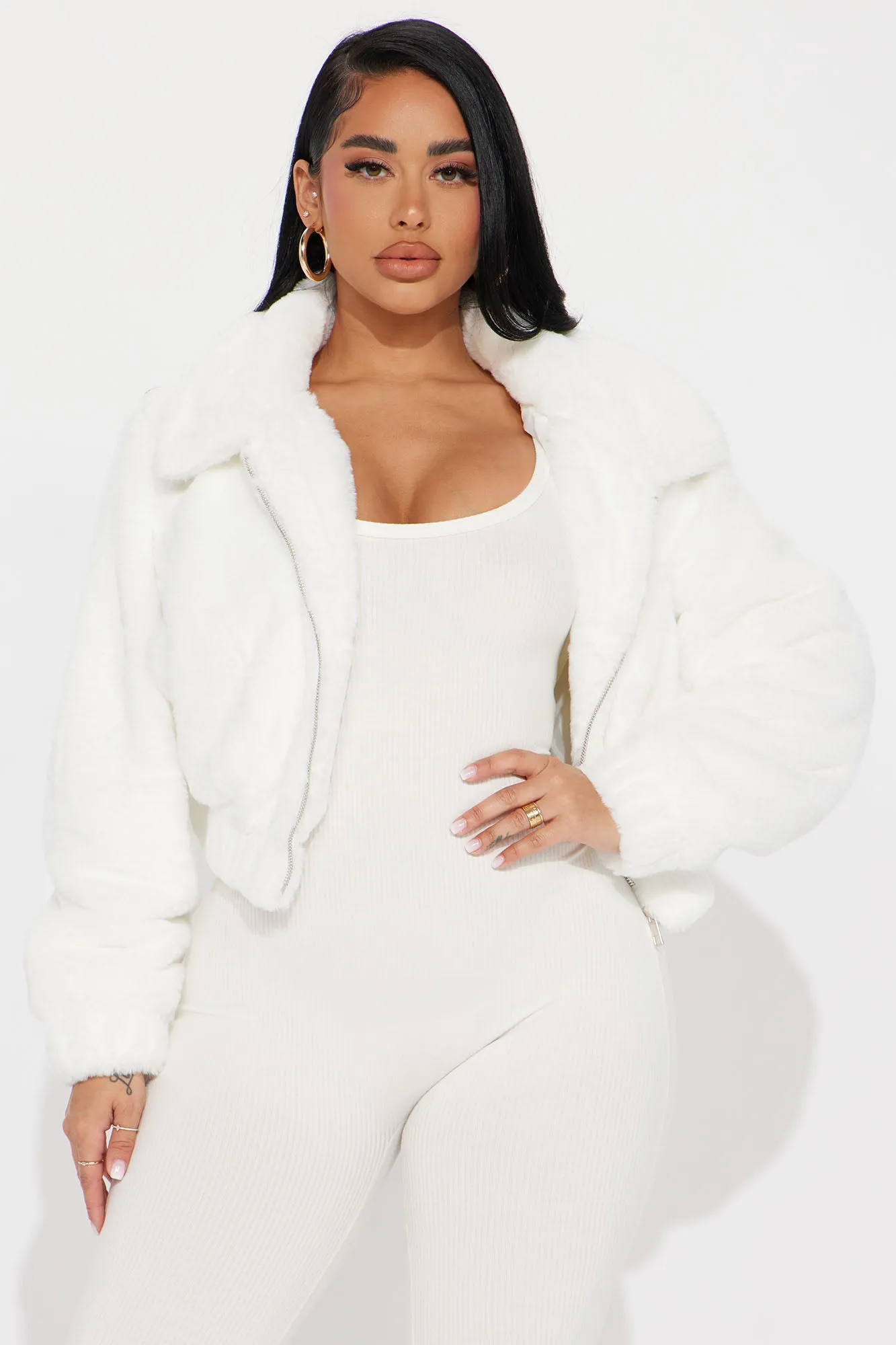 Better With You Faux Fur Jacket - Ivory