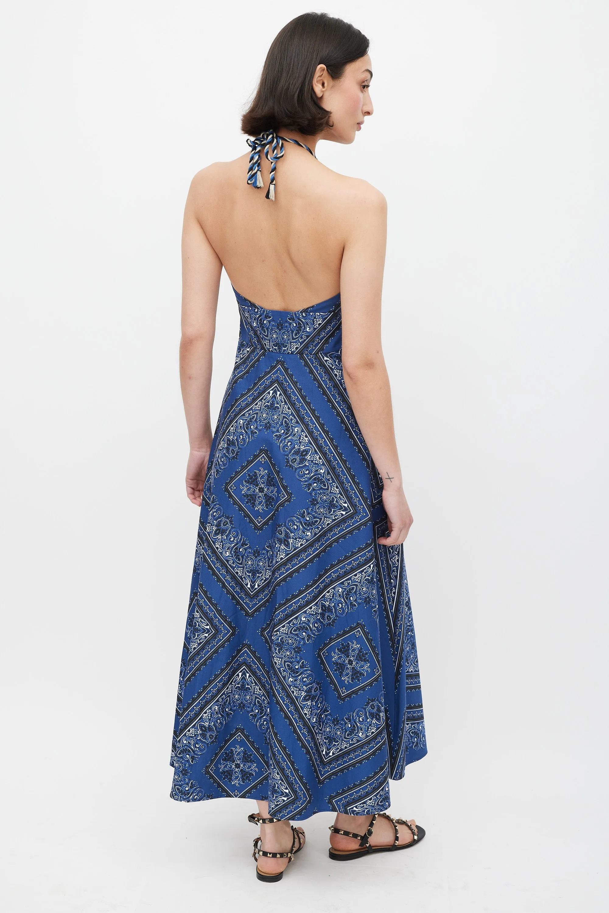 Blue & Multi Printed A-Line Dress