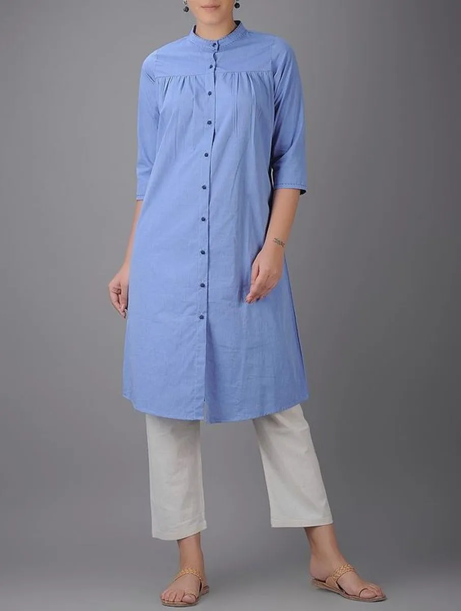 Blue Cotton A line Kurta