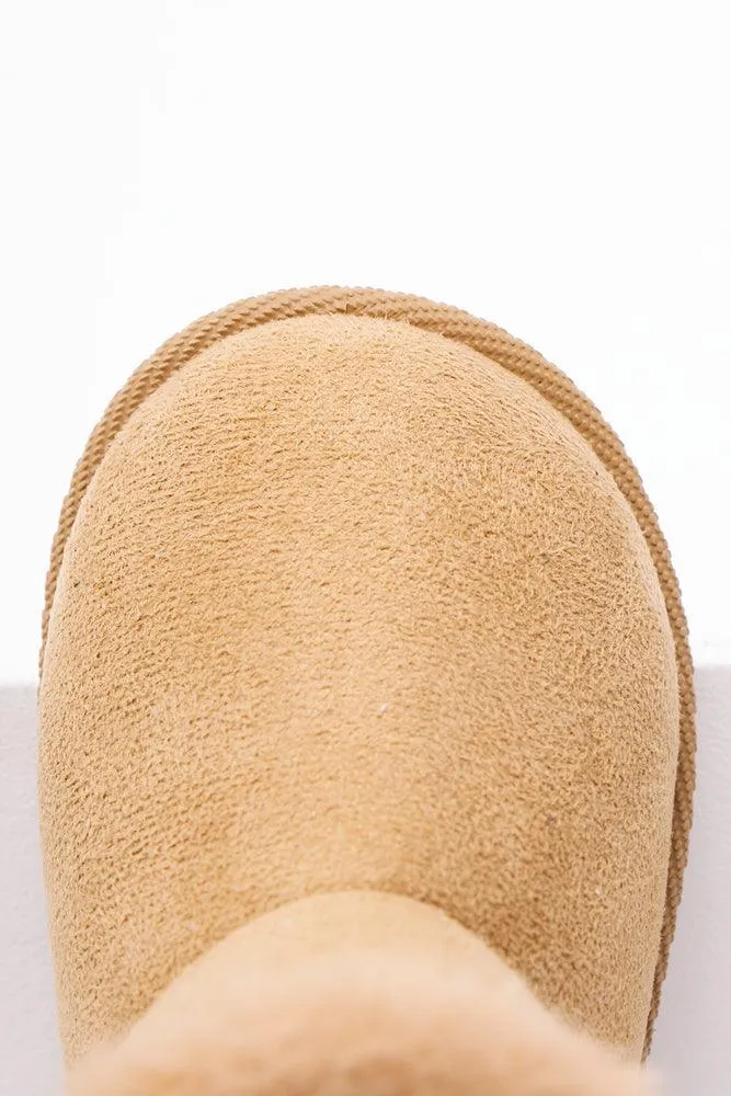 Bow Fur Slipper Natural