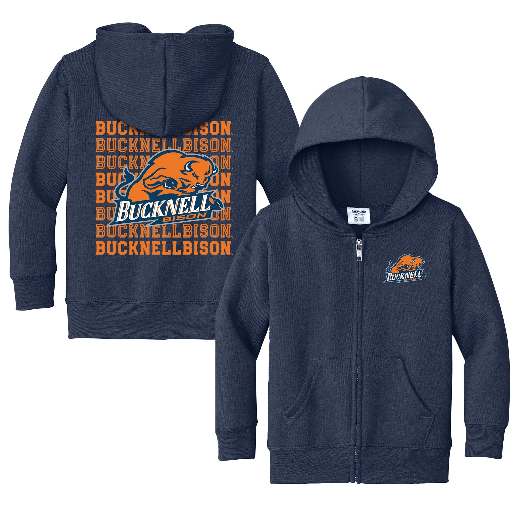 Bucknell Bisons Retro Toddler Full-Zip Sweatshirt