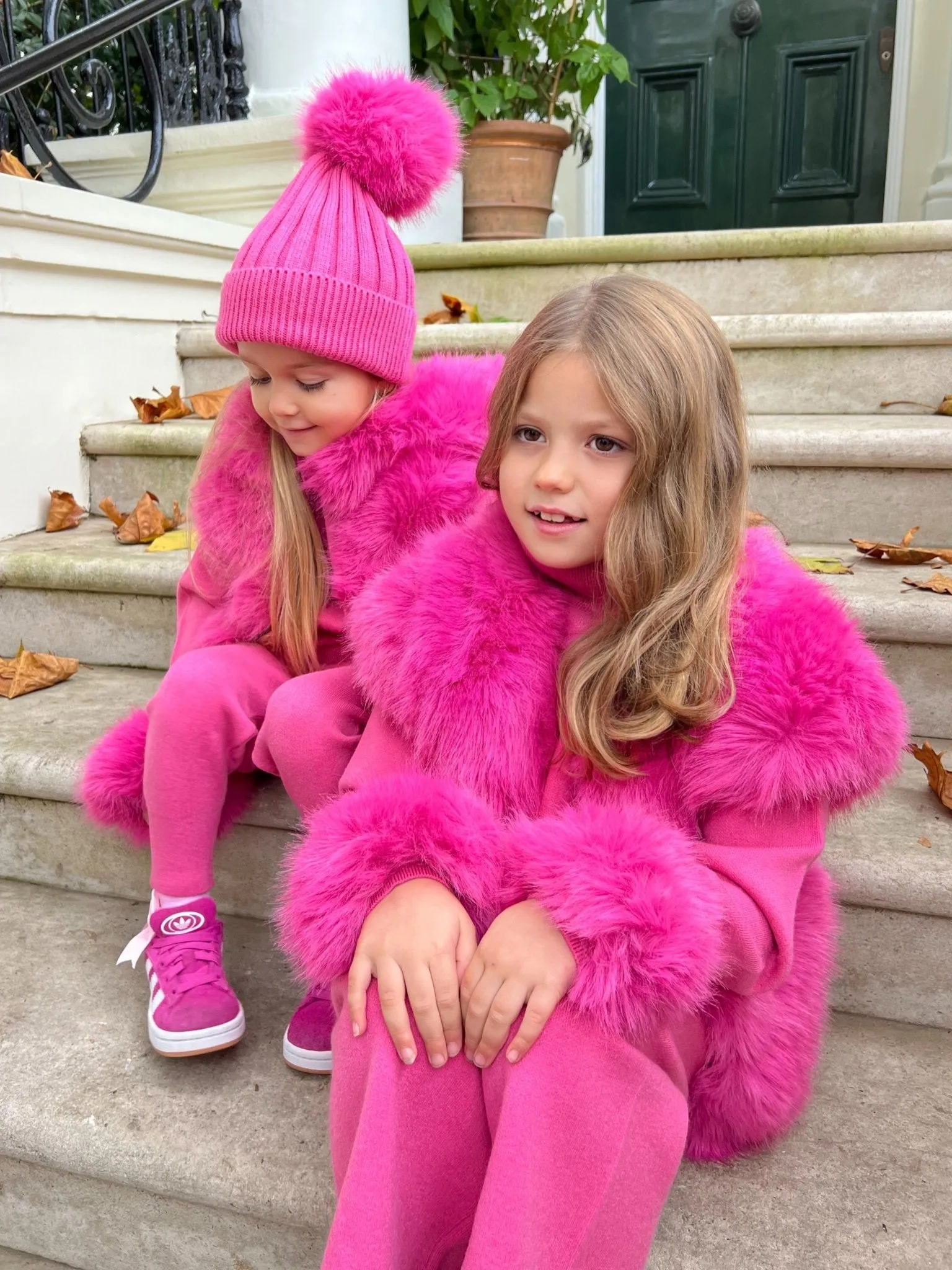 Childrens Hot Pink Premium Faux Fur Short Gilet