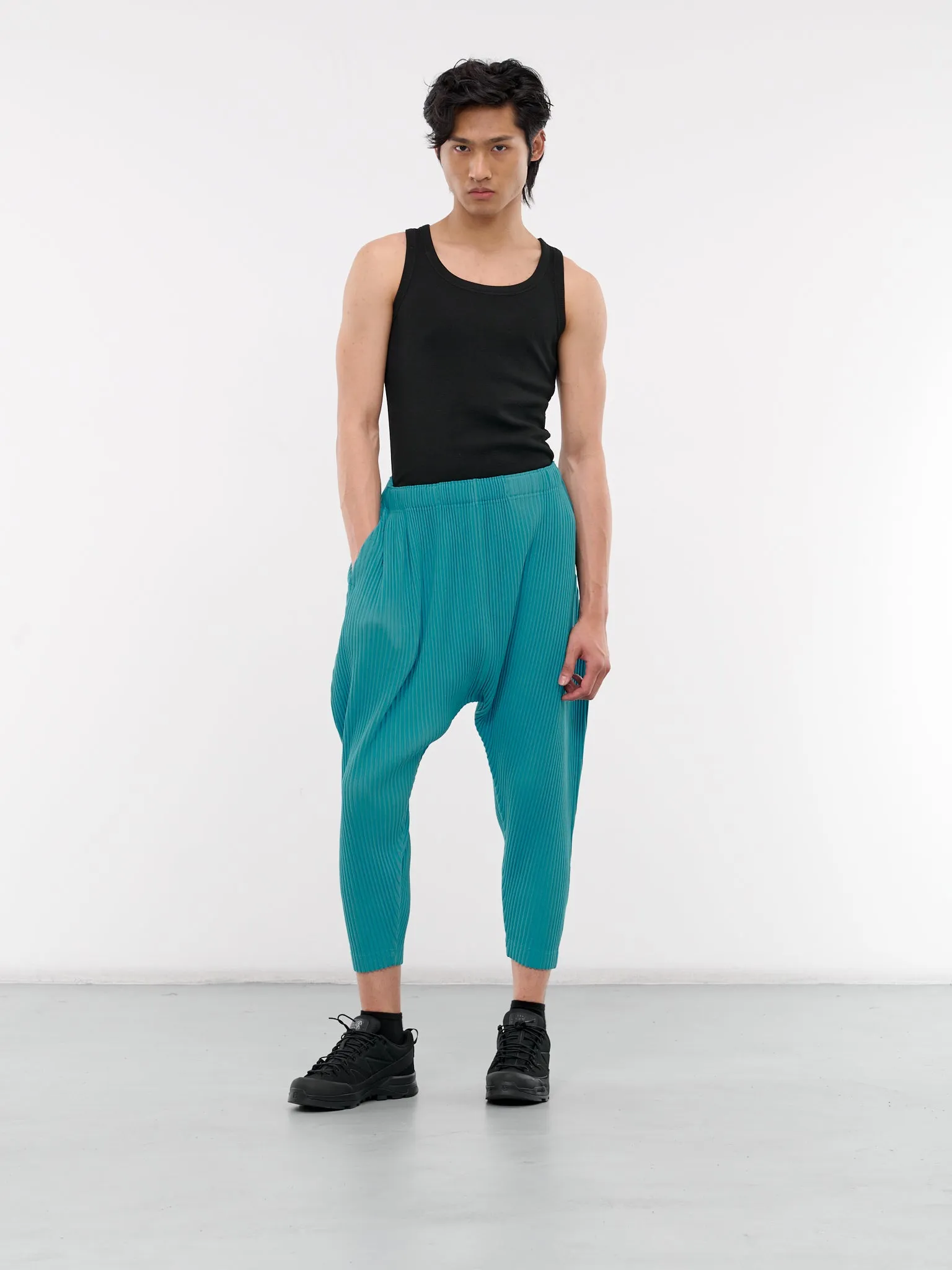 Colorful Pleats Pants (HP46JF141-74-TURQUOISE-BLUE)