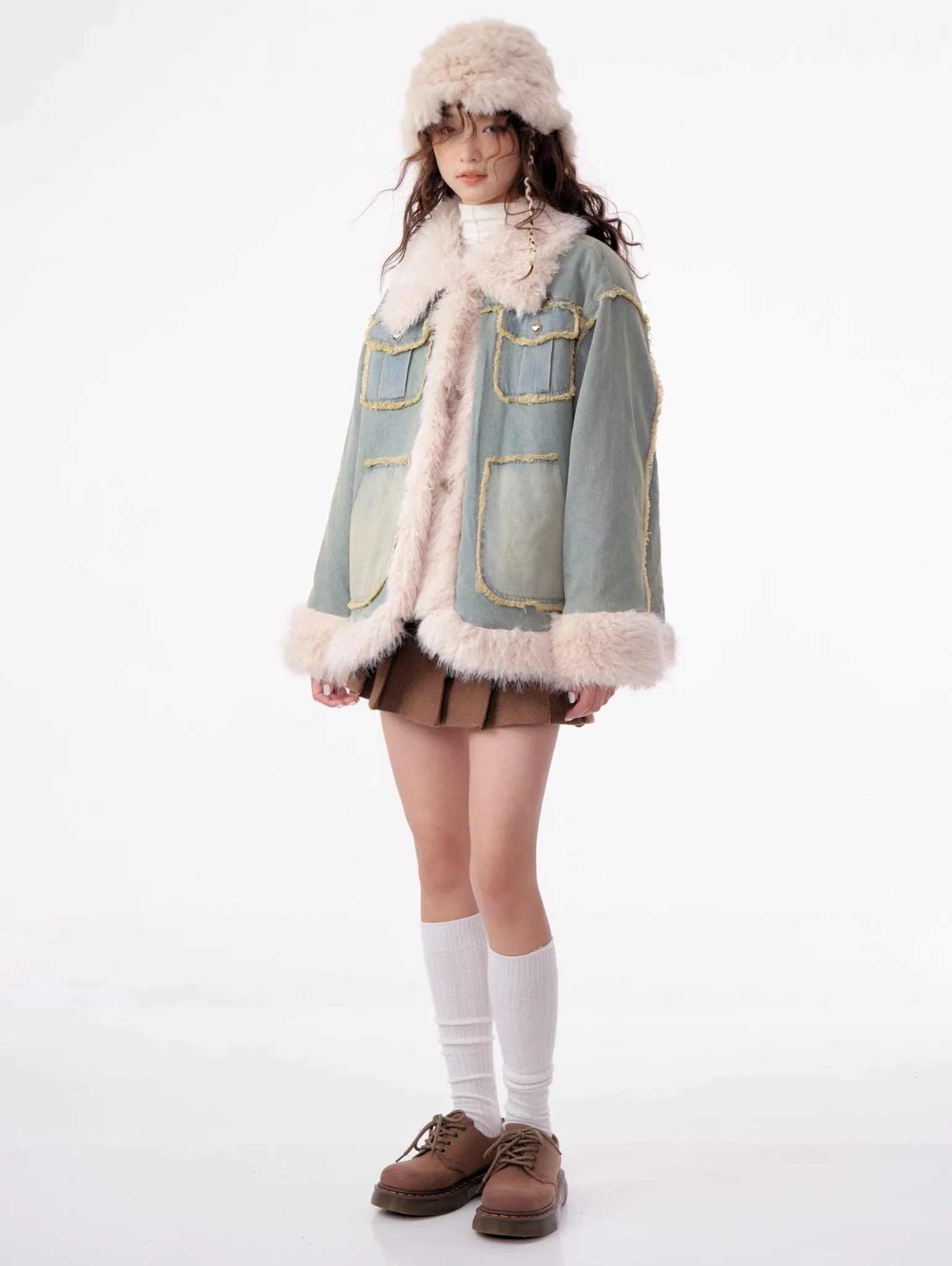 Cozy Chic Faux Fur Denim Jacket