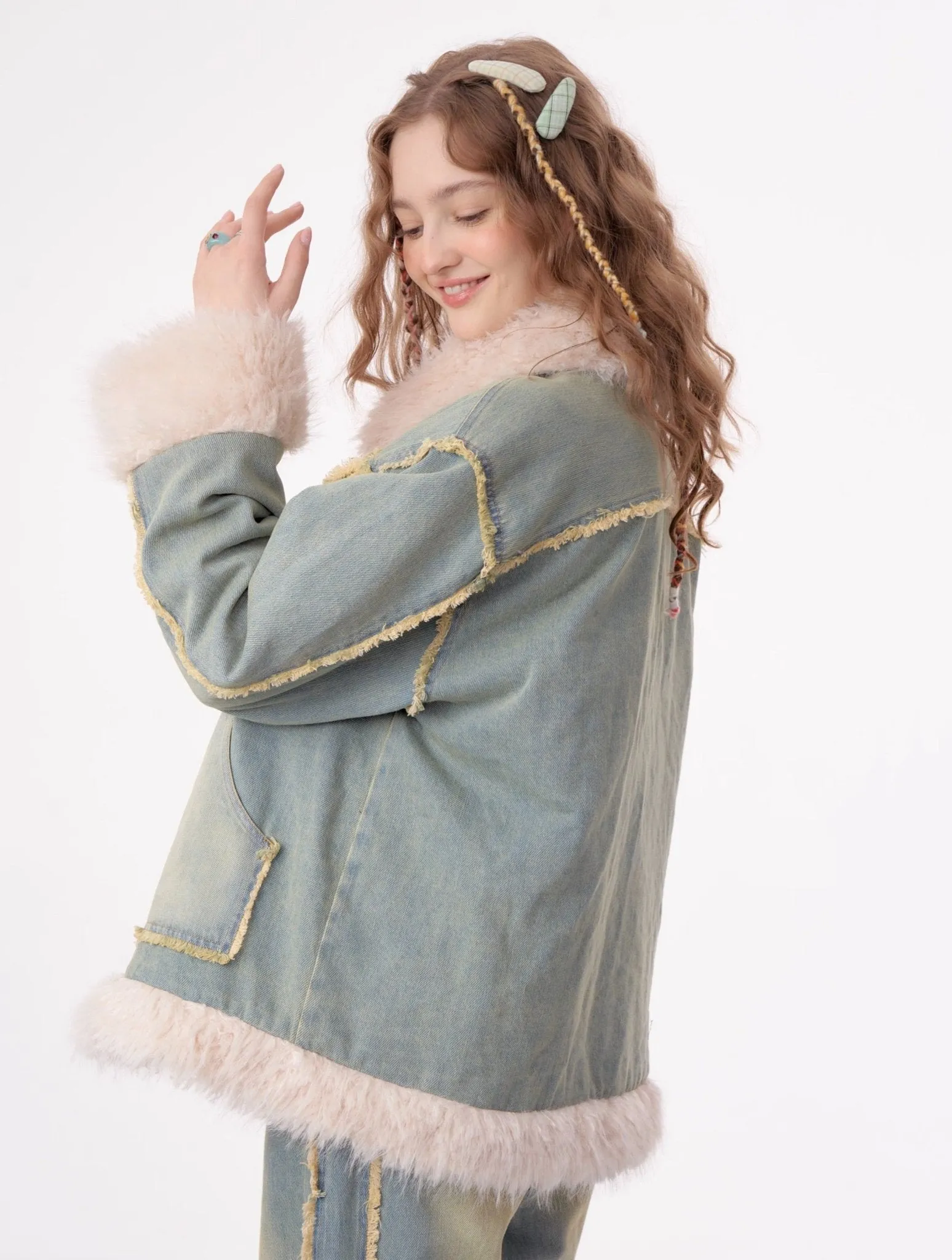 Cozy Chic Faux Fur Denim Jacket