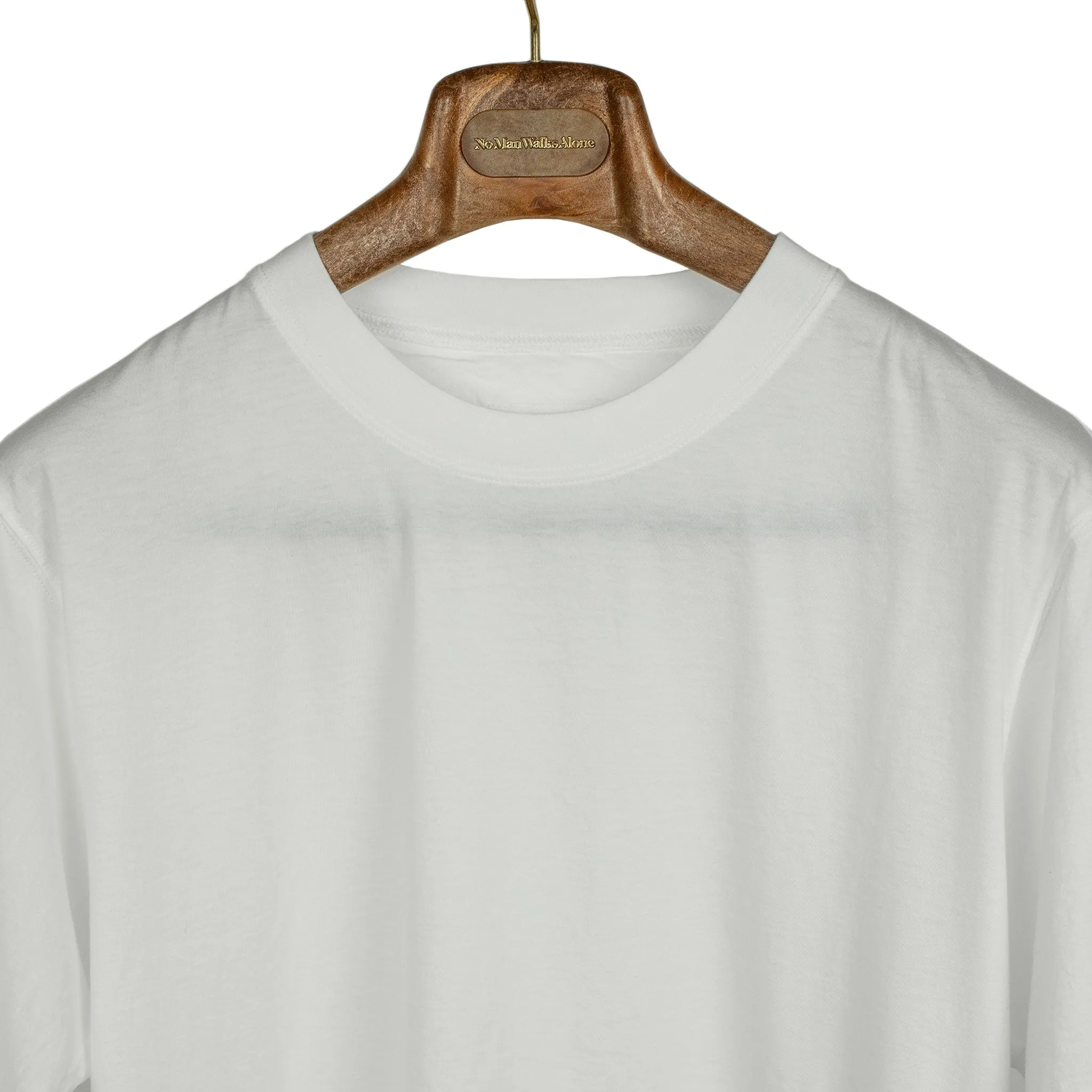 Crewneck tee in off-white high-gauge cotton jersey