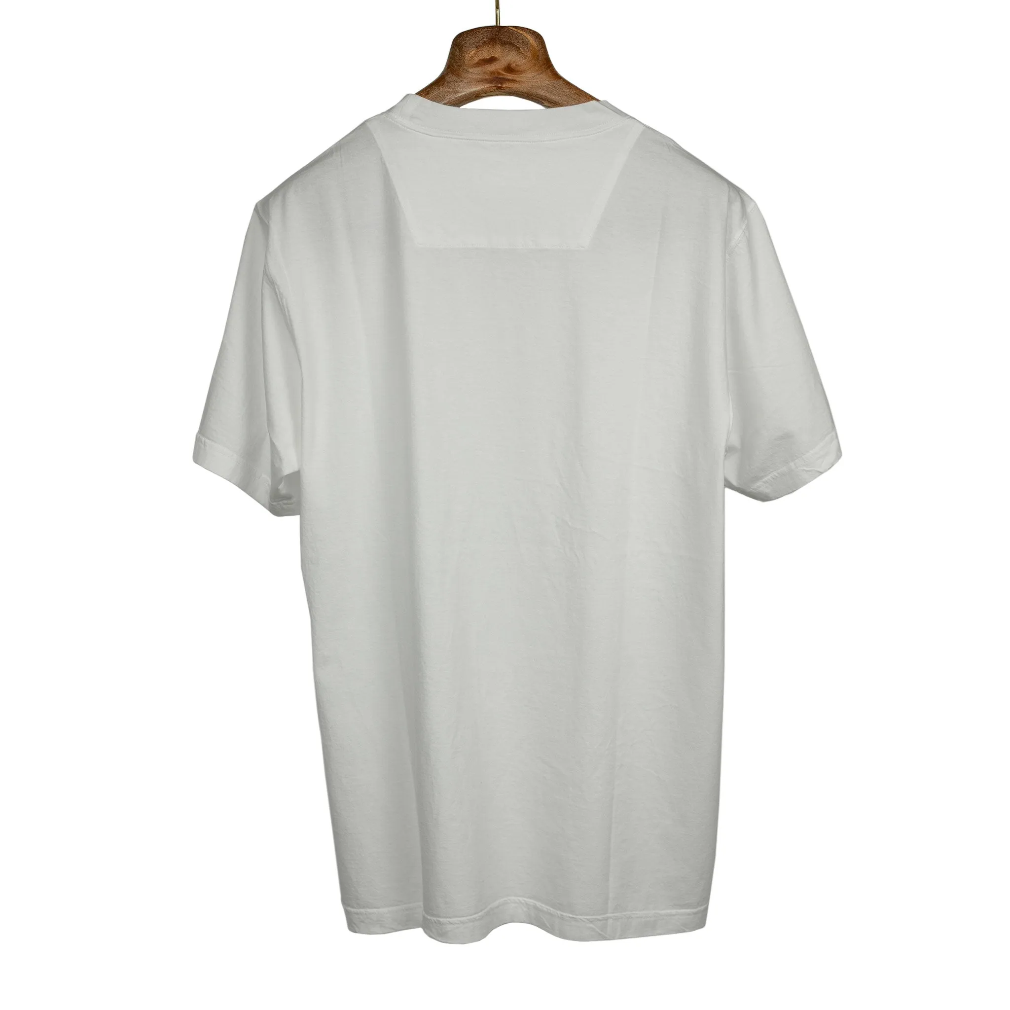 Crewneck tee in off-white high-gauge cotton jersey