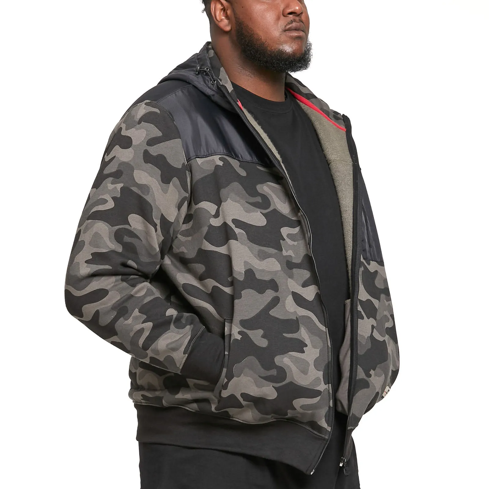 D555 Mens Grendon Big & Tall Full Zip Hoody - Camo