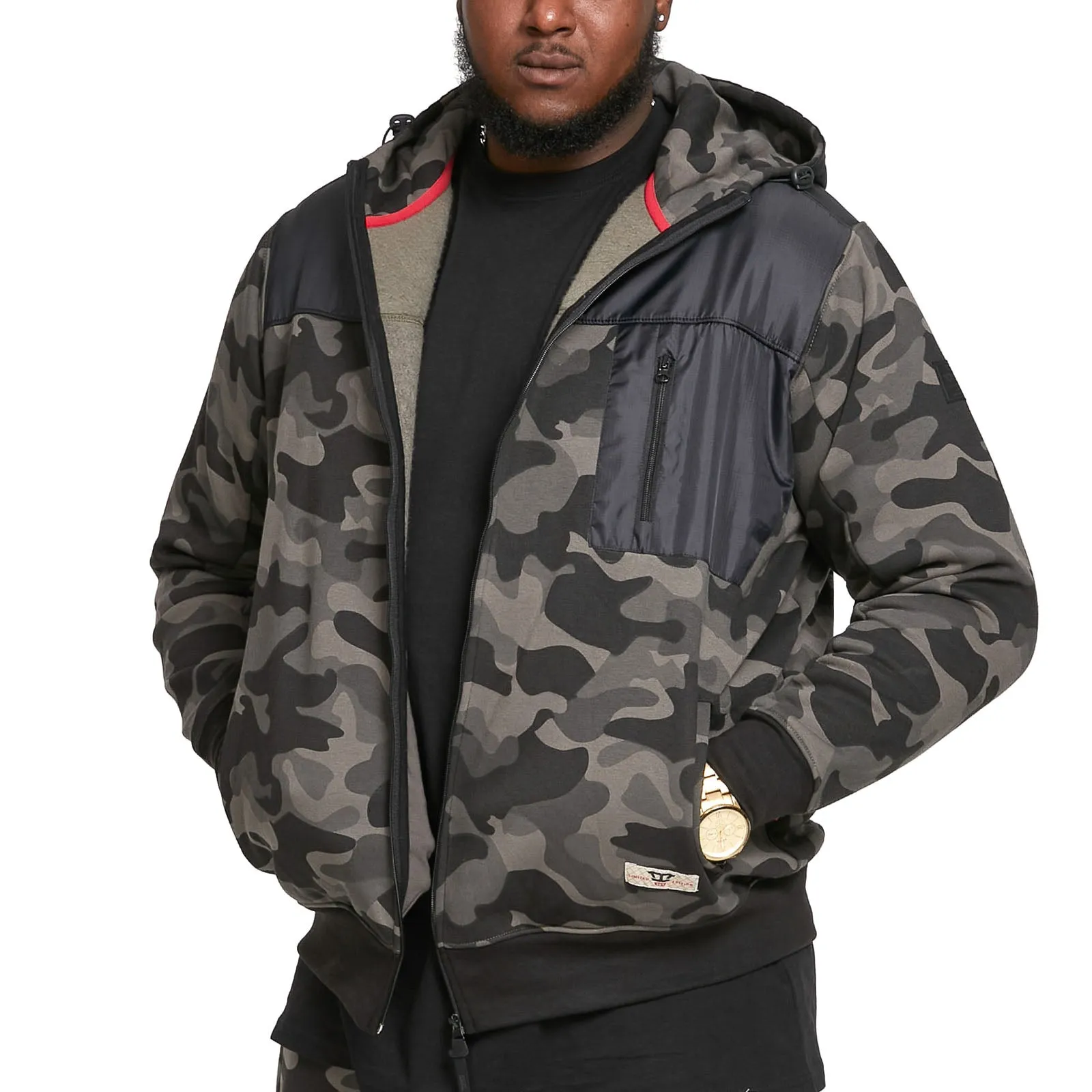 D555 Mens Grendon Big & Tall Full Zip Hoody - Camo