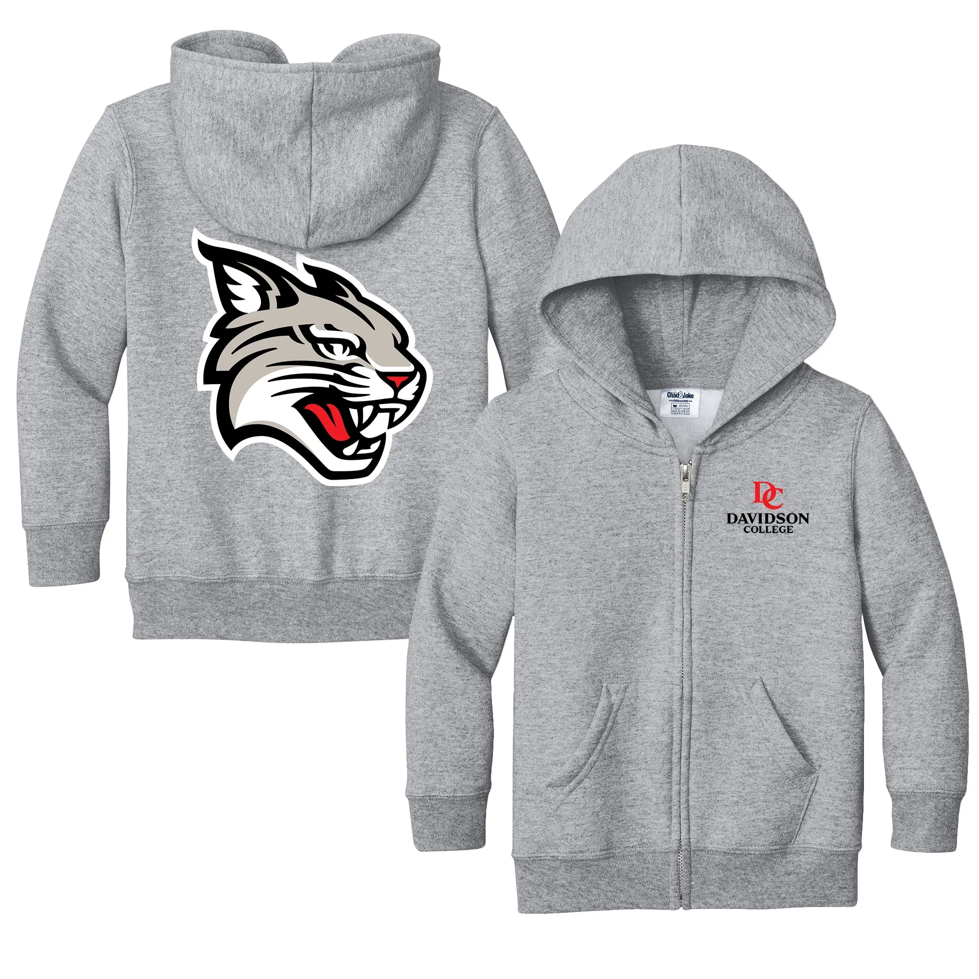 Davidson Wildcats Logo Toddler Full-Zip Sweatshirt