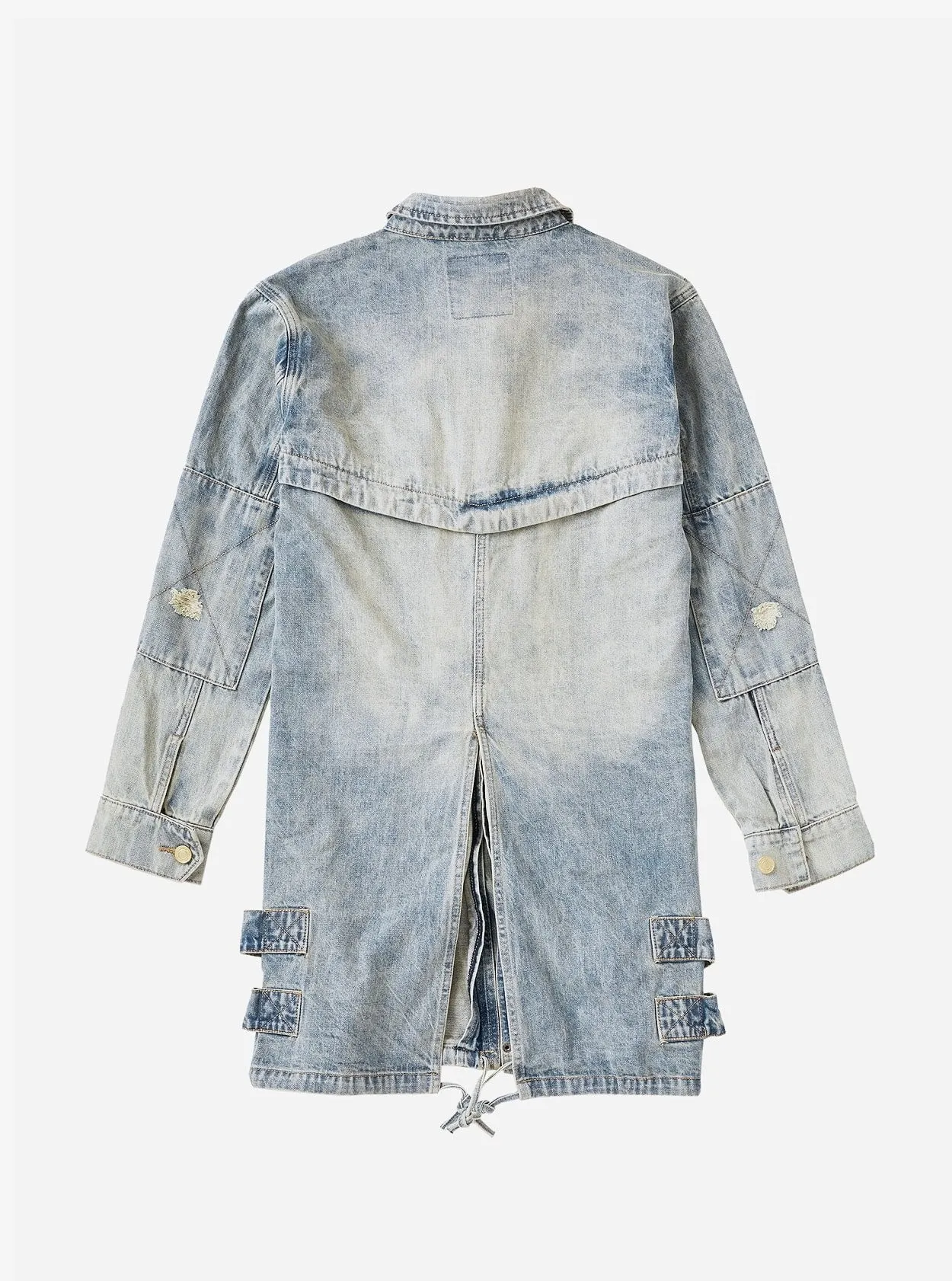 Denim Strap Jacket in Light Sand Wash