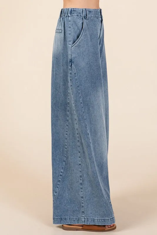 Denim Wide Leg Pants