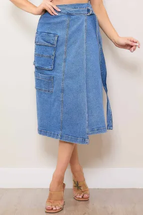 Denim Wrap Skirt