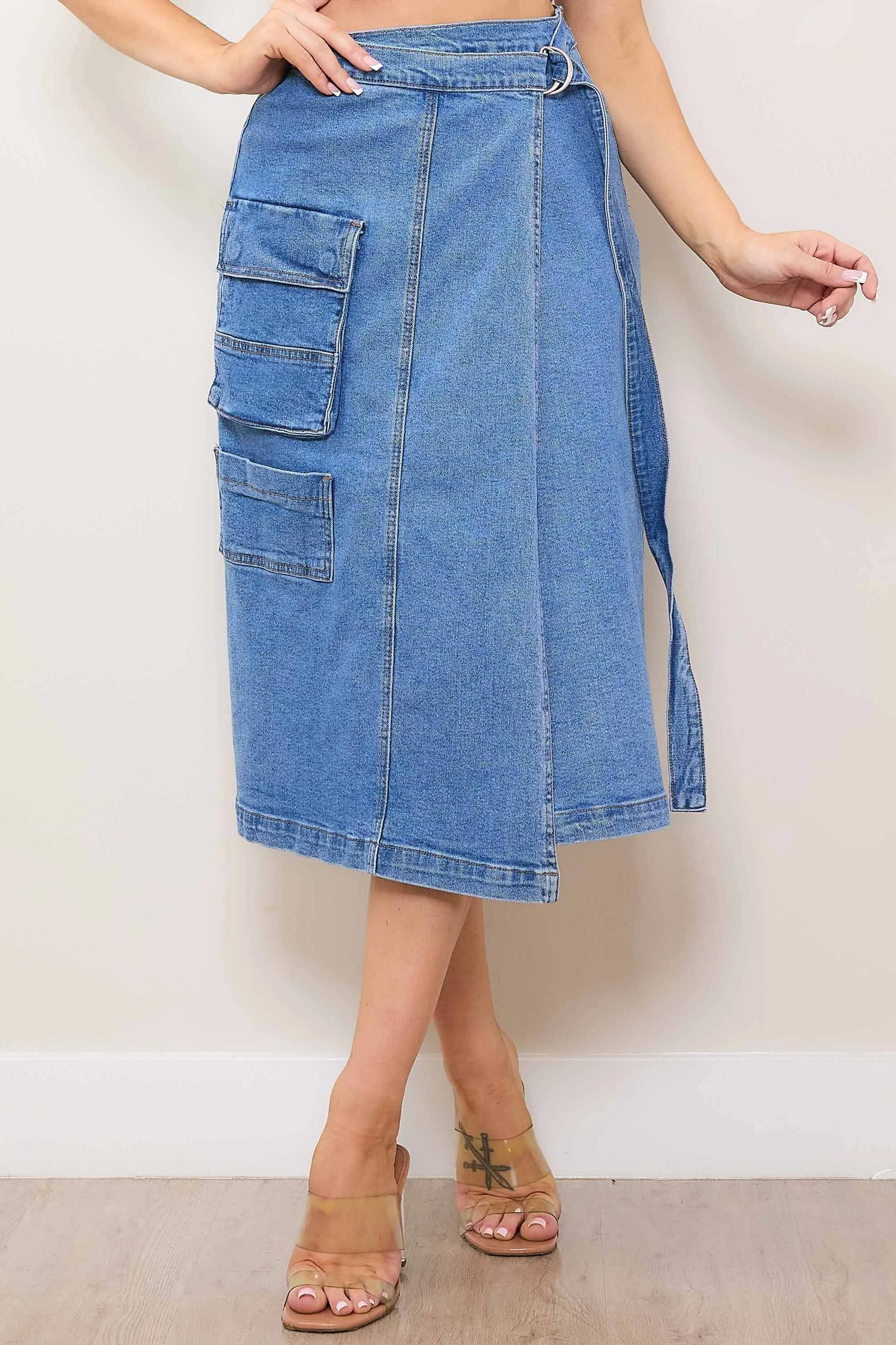 Denim Wrap Skirt