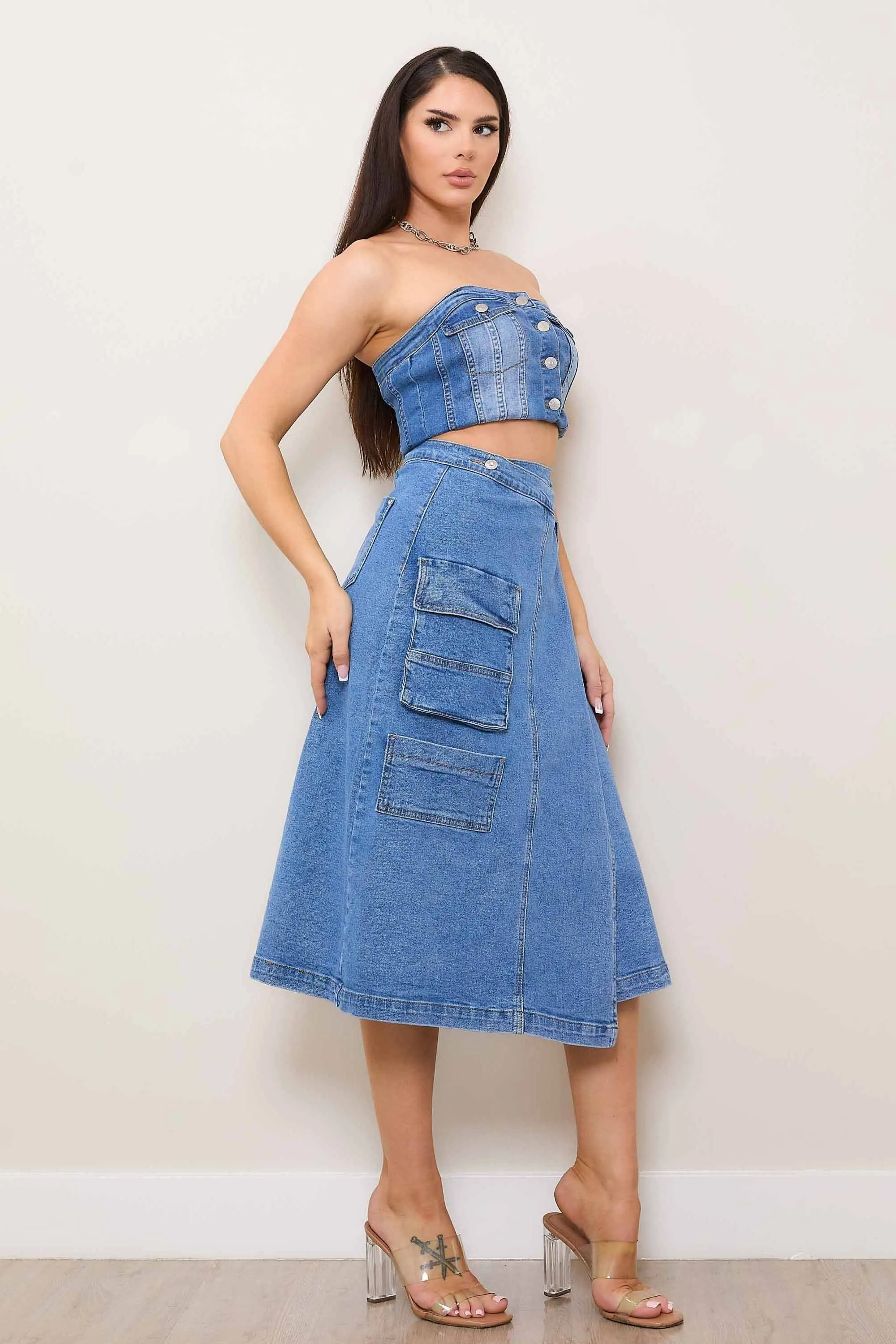 Denim Wrap Skirt