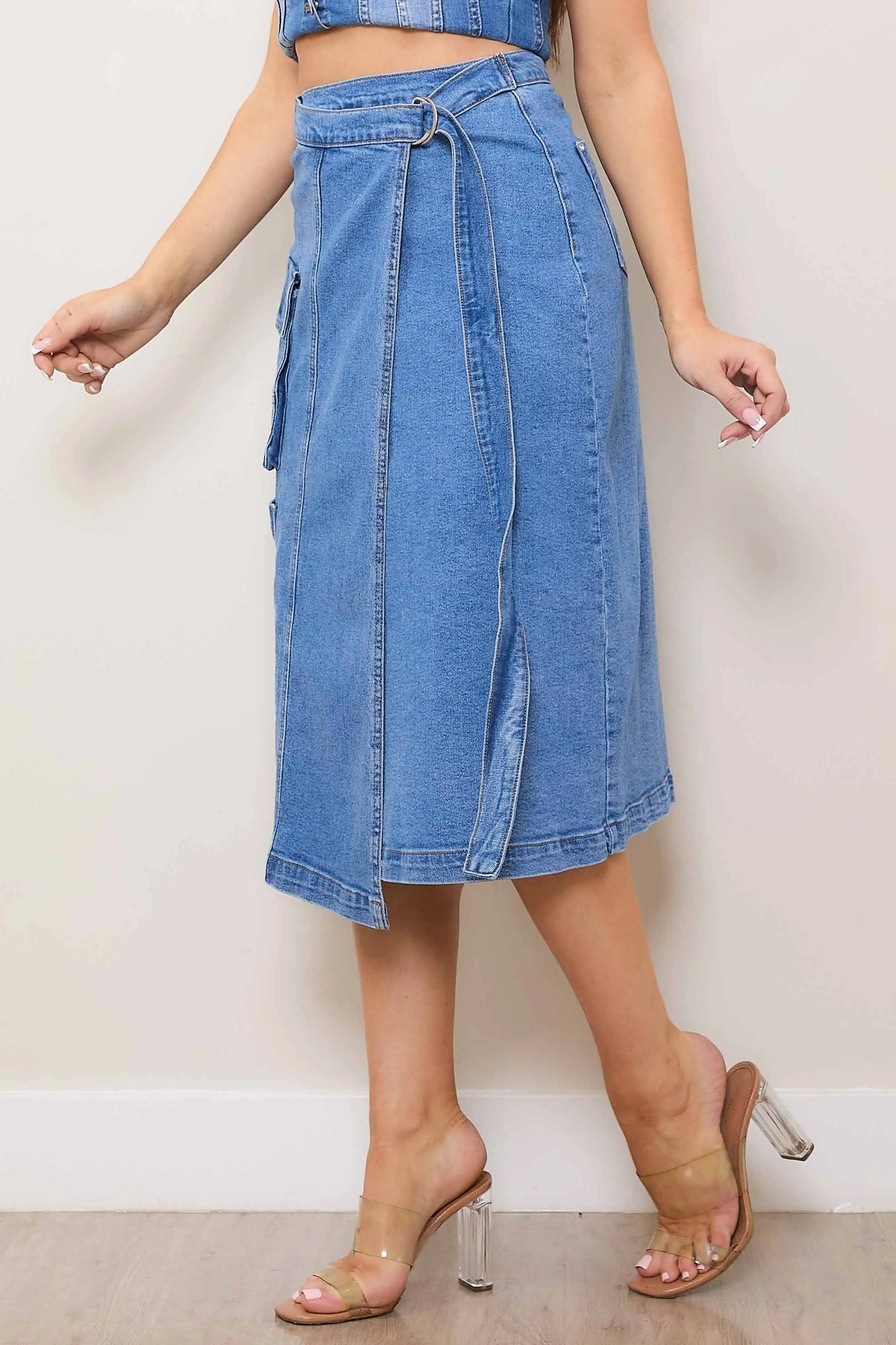 Denim Wrap Skirt