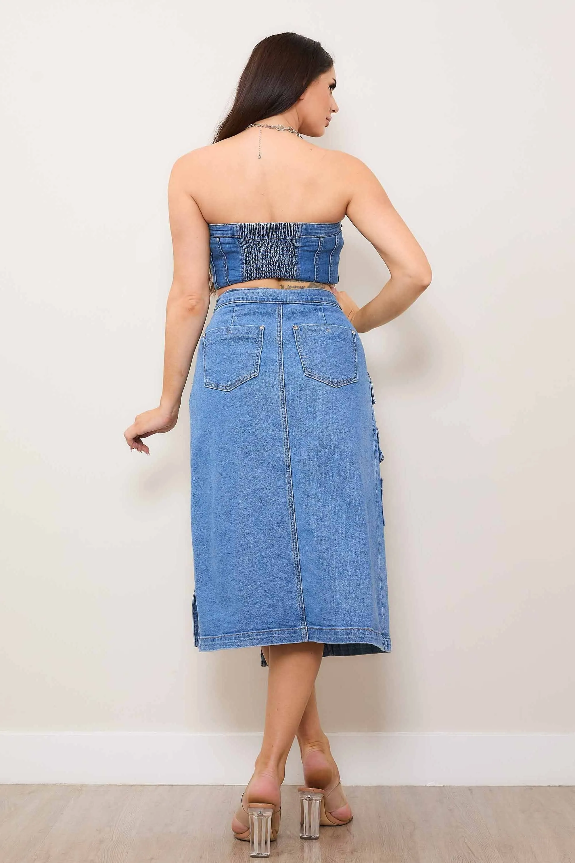 Denim Wrap Skirt