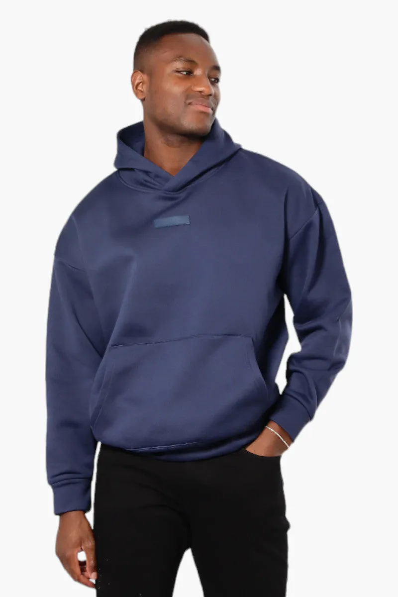 Essentials Solid Drop Shoulder Pullover Hoodie - Navy