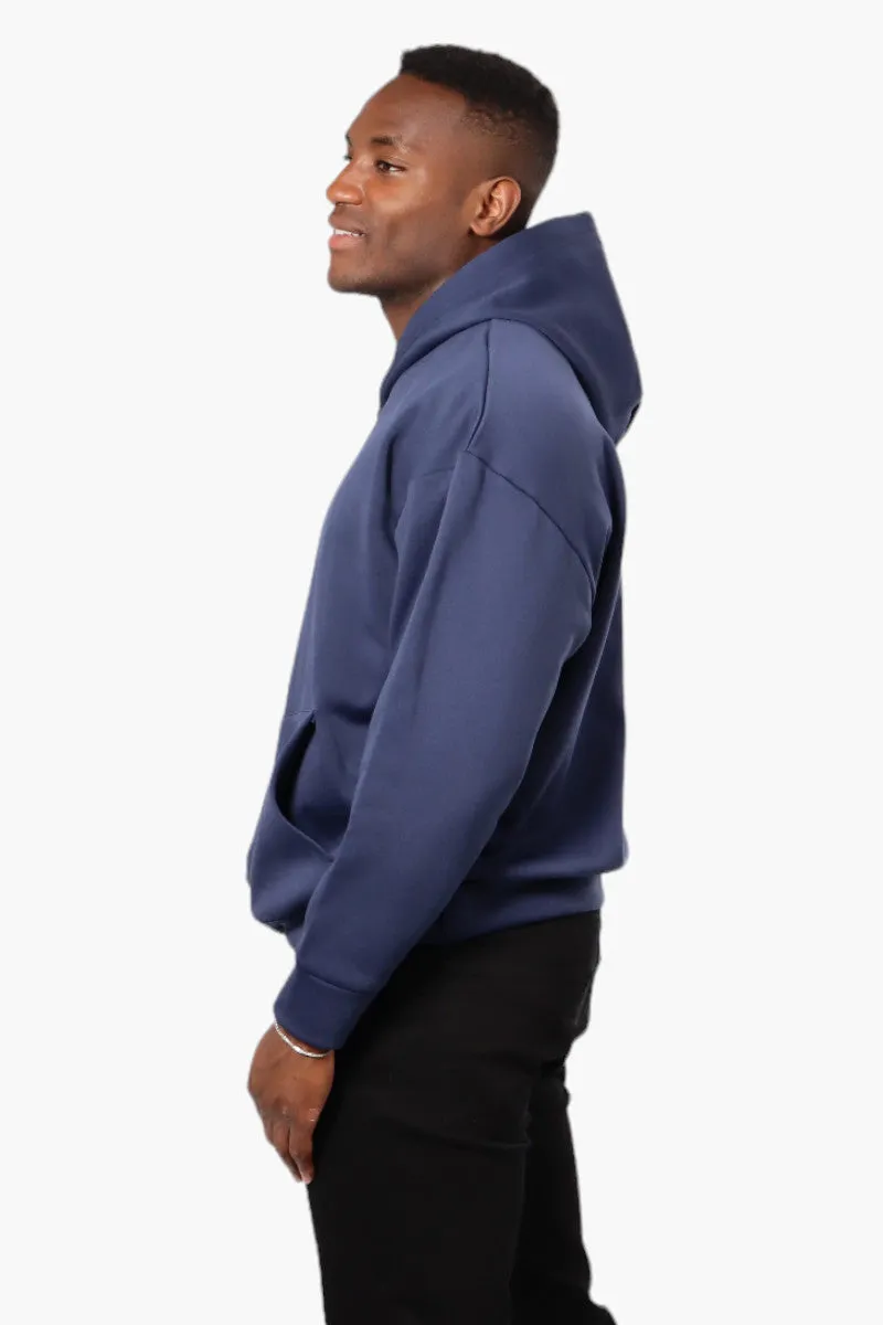 Essentials Solid Drop Shoulder Pullover Hoodie - Navy