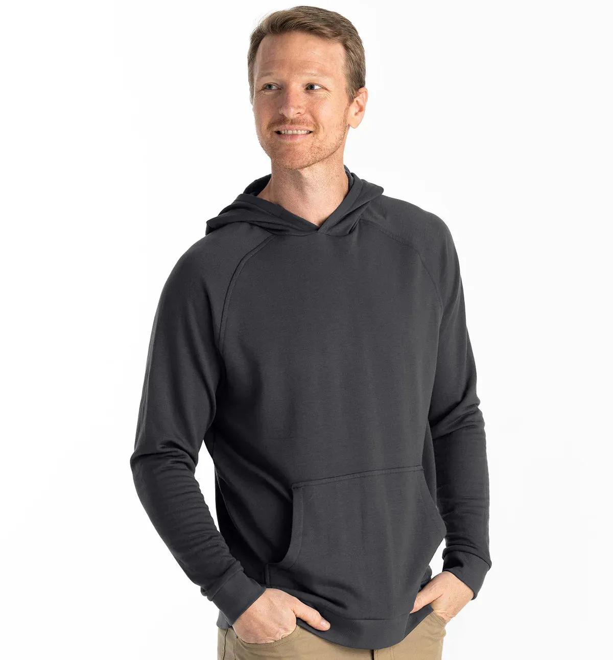 Free Fly Men's Bamboo Lightweight Fleece Hoodie in Black Sand