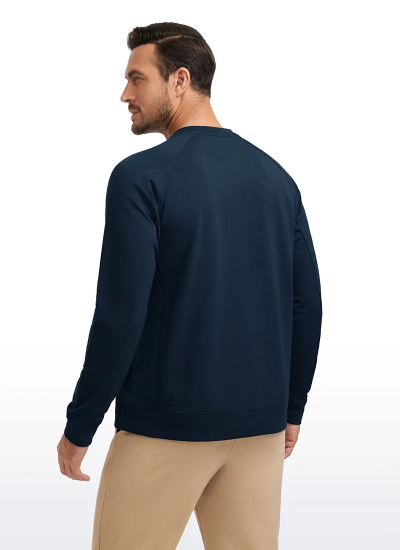 French Terry Pullover Sweatshirts with Zip Pockets