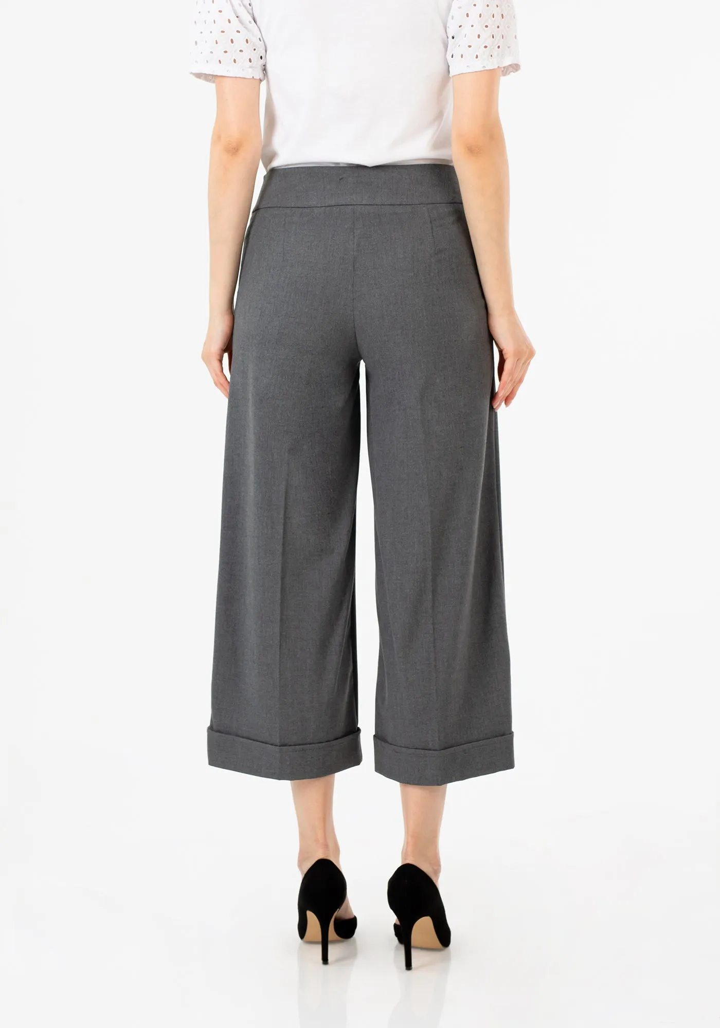 G-Line Grey Wide Leg Cropped Pants