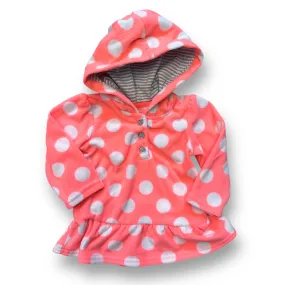 Girls Carter's Size 12 Months Bright Pink Polka Dot Fleece Hooded Pullover