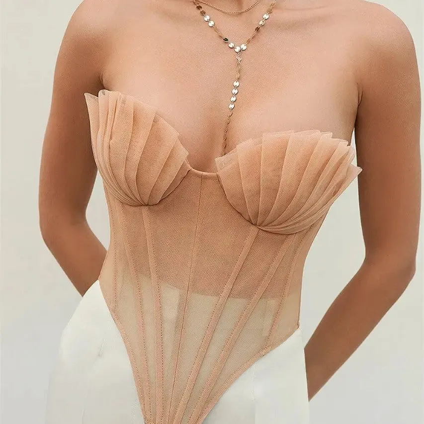 Goddess Allure Pleated Bustier Top