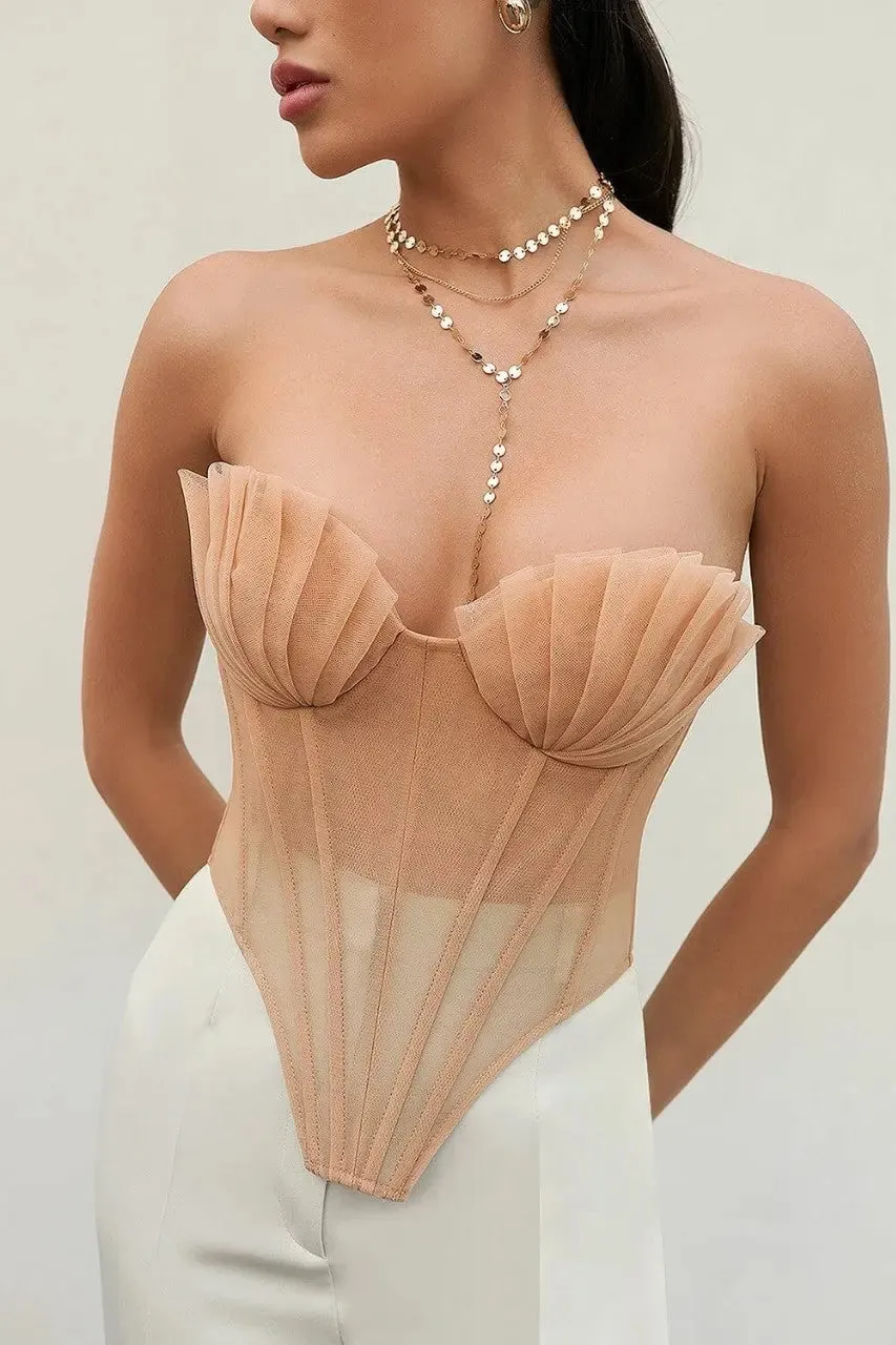 Goddess Allure Pleated Bustier Top