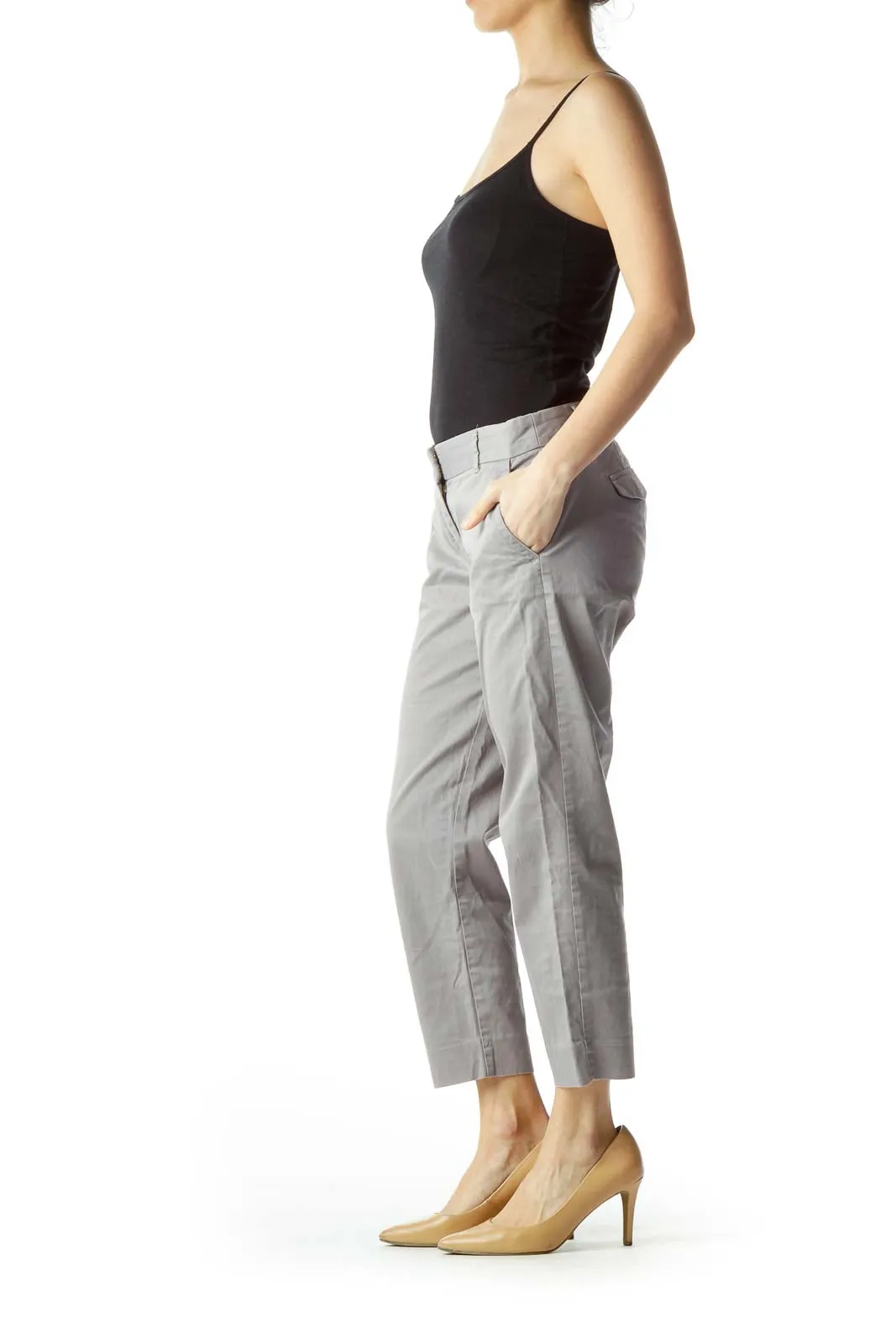 Gray Cropped Petite Pants