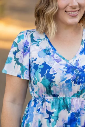 IN STOCK Emery Ruffle Top - Blue Floral | Women's Blouse FINAL SALE