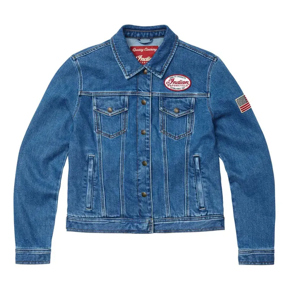 Indian Motorcycle  Polaris Womens Denim Jacket Warm Soft Comfortable Durable Blue