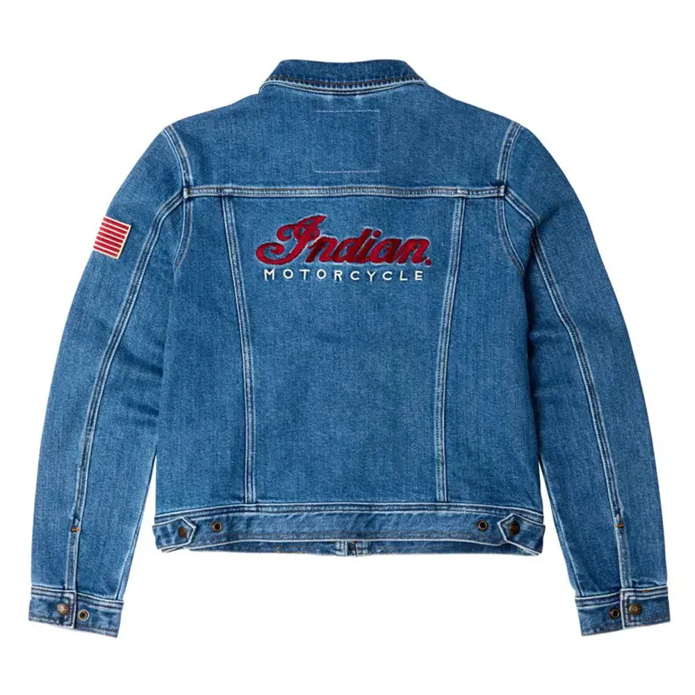 Indian Motorcycle  Polaris Womens Denim Jacket Warm Soft Comfortable Durable Blue