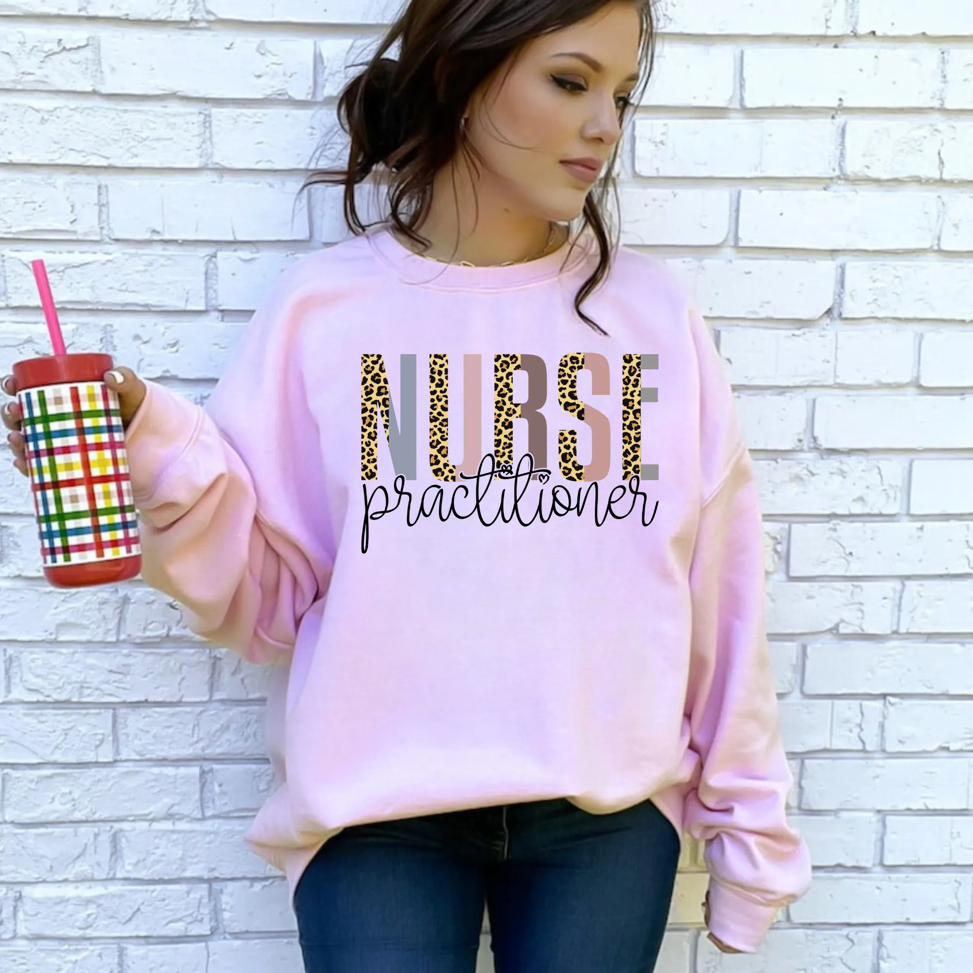 Leopard Nurse Practitioner Crewneck Sweatshirt | NP Crewneck Sweatshirt