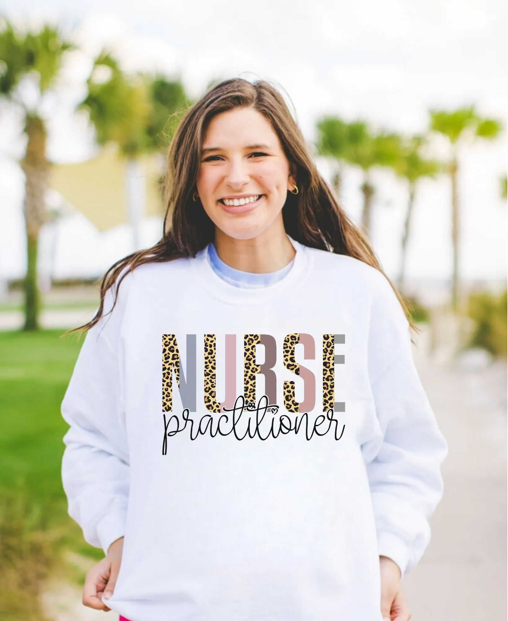 Leopard Nurse Practitioner Crewneck Sweatshirt | NP Crewneck Sweatshirt