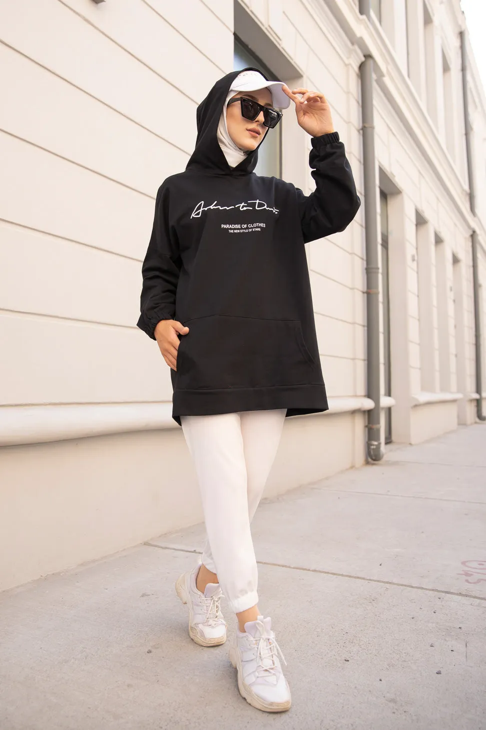 Long Hooded Sweatshirt