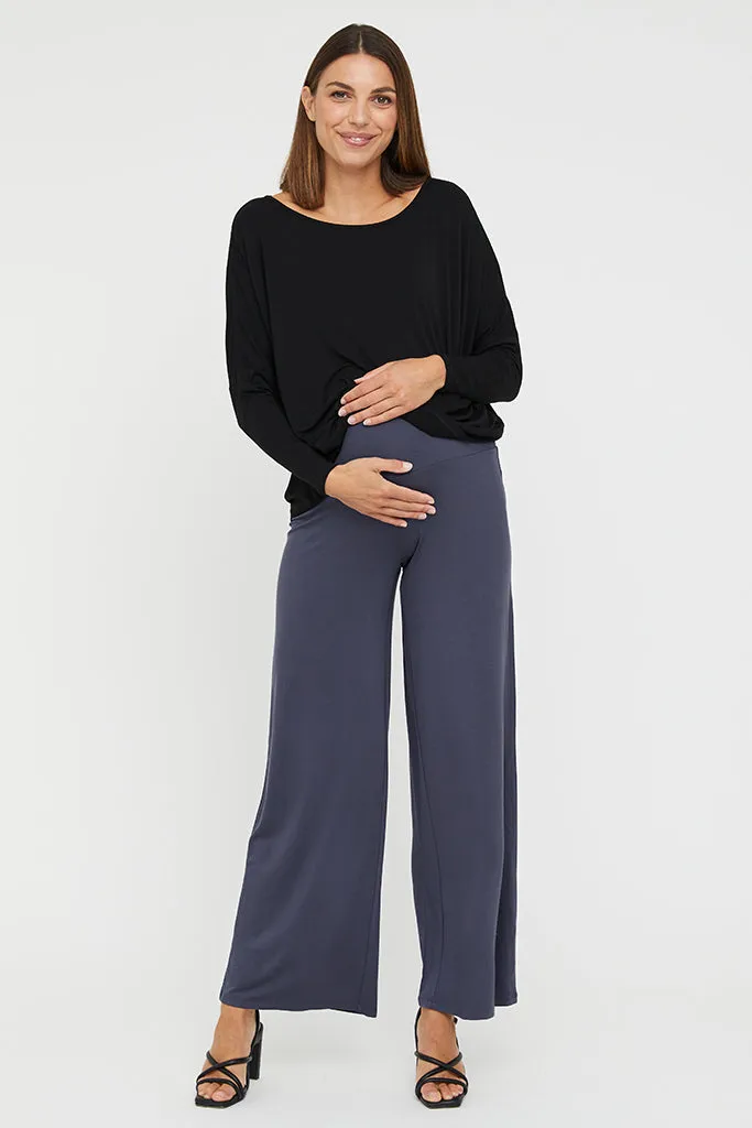 Luxe Wide Leg Maternity Pant - Storm