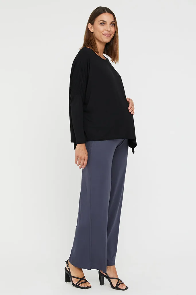 Luxe Wide Leg Maternity Pant - Storm