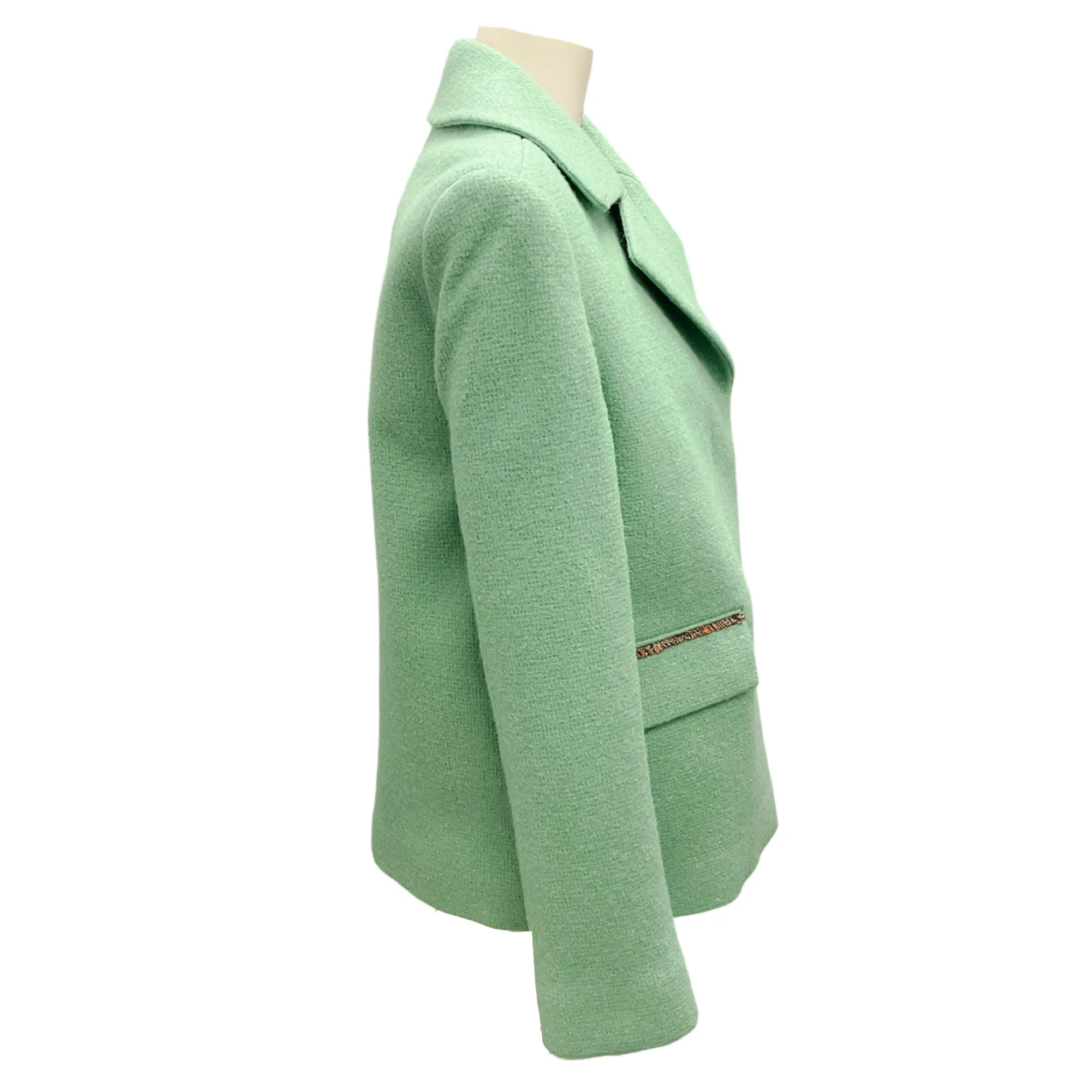 Malej Green Wool Pea Coat