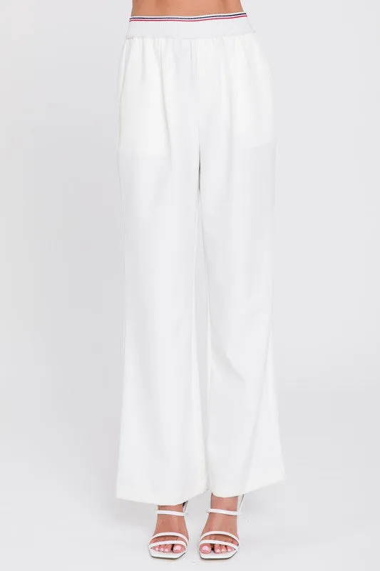 Mara Elastic Trim Wide Leg Pants