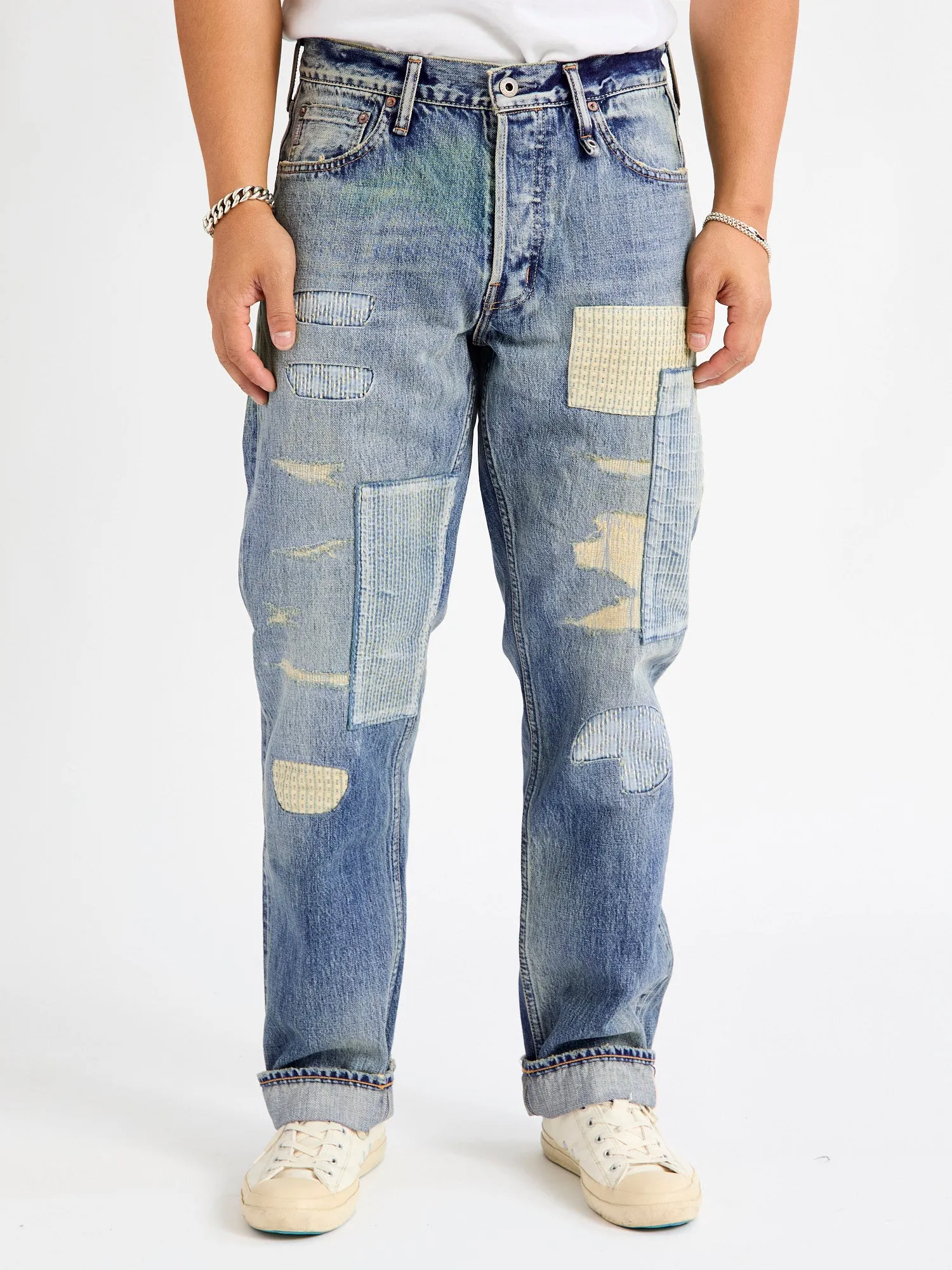 MG118 Boro Repair Selvedge Denim - Classic Straight Fit