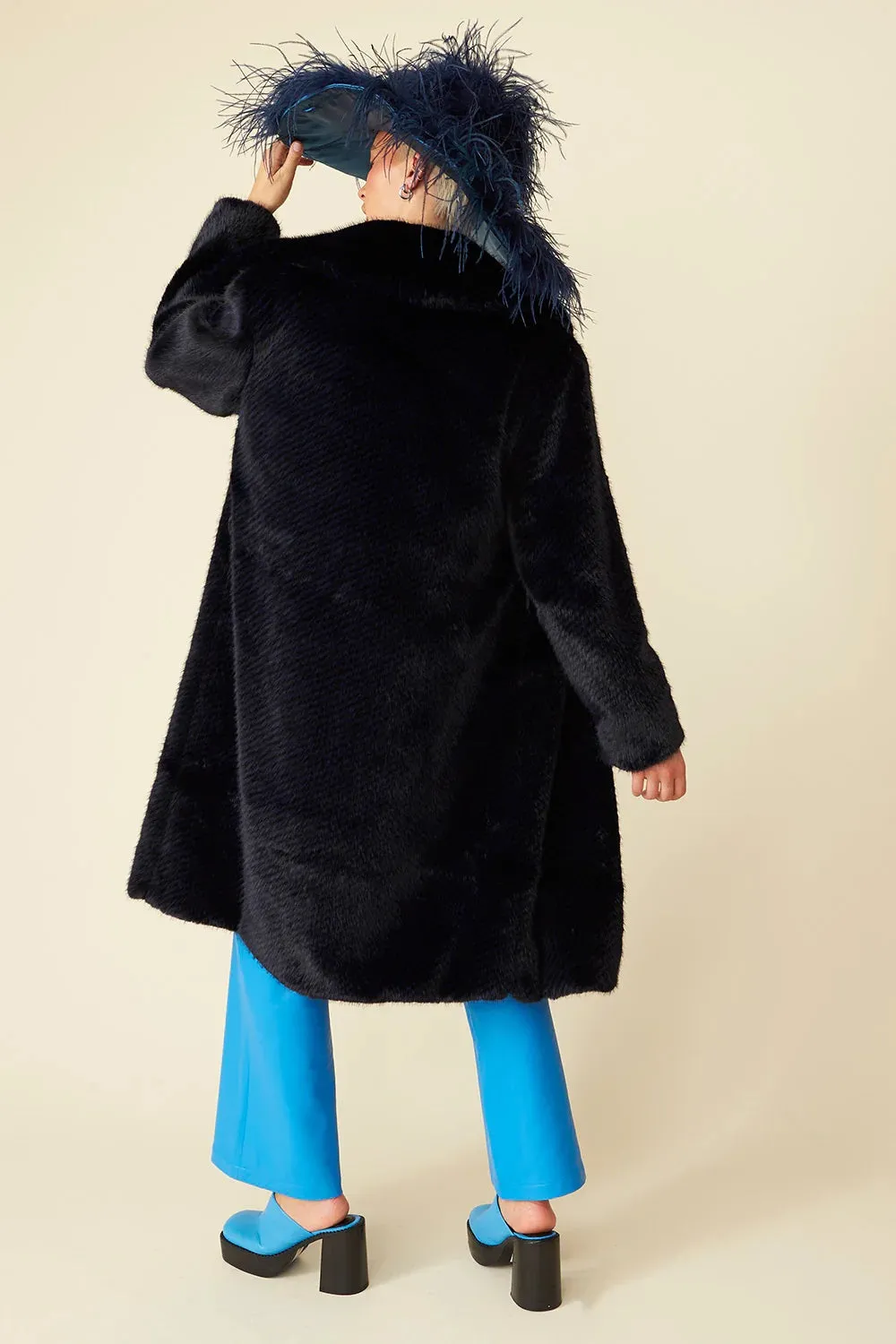 Midnight Blue Bamboo Midi Coat