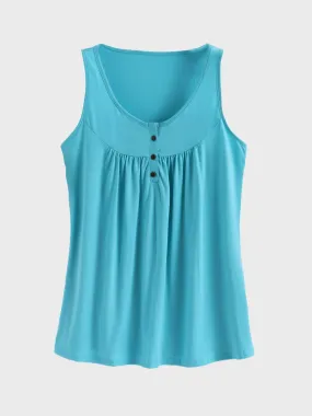 Midsize Cozy Flowy Pleated Tank Top